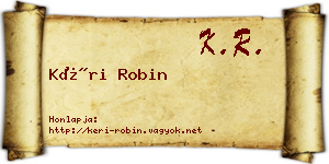 Kéri Robin névjegykártya